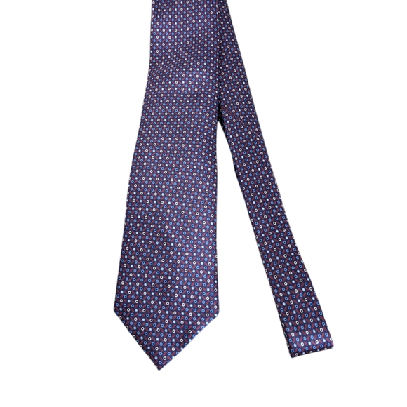 Brioni Italy Silk Blue/White Geometric Pattern Tie....59x 3.25 - Picture 4 of 7